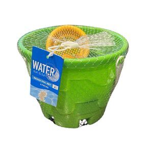 3x Water Sun And Fun 6 Piece Beach Bucket Play Set Green Ages 4+
